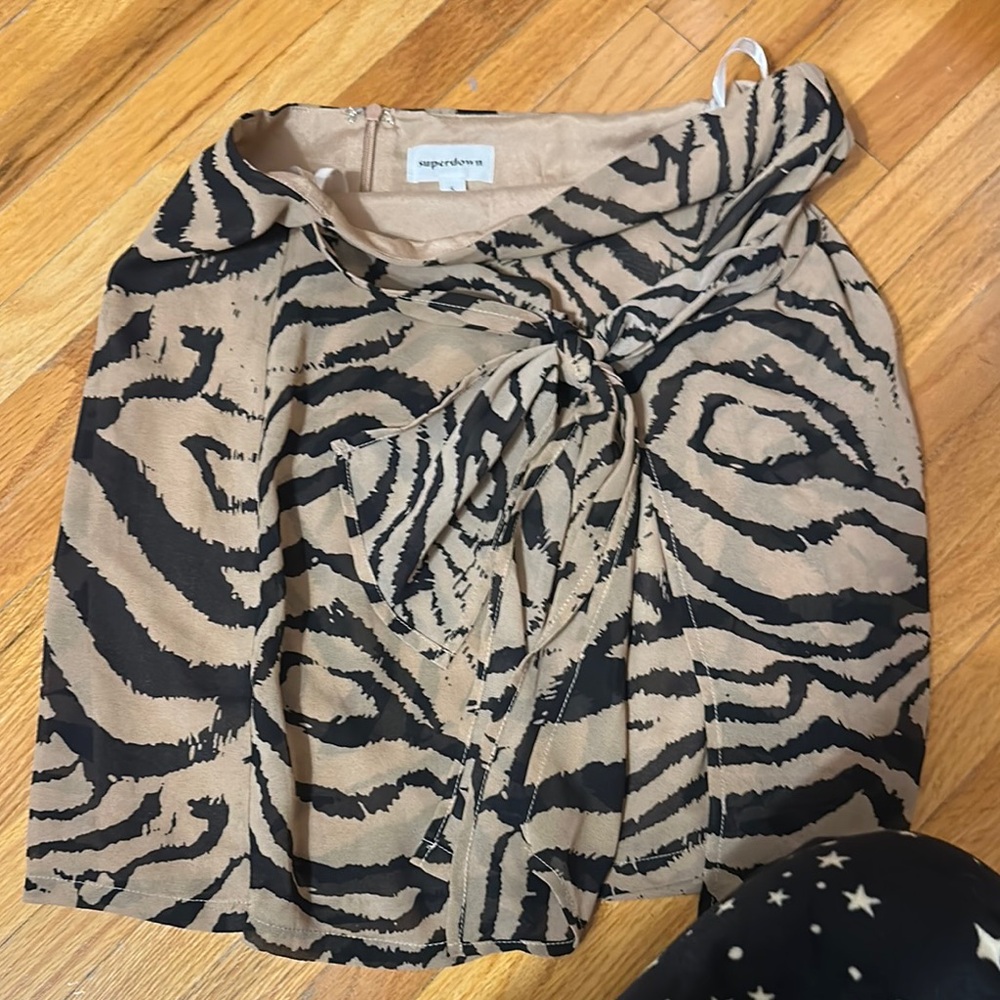 Superdown Zebra Print Skirt